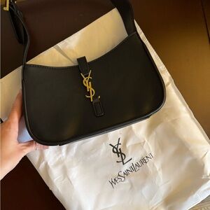 Black Bag with Gold Logo Y S L